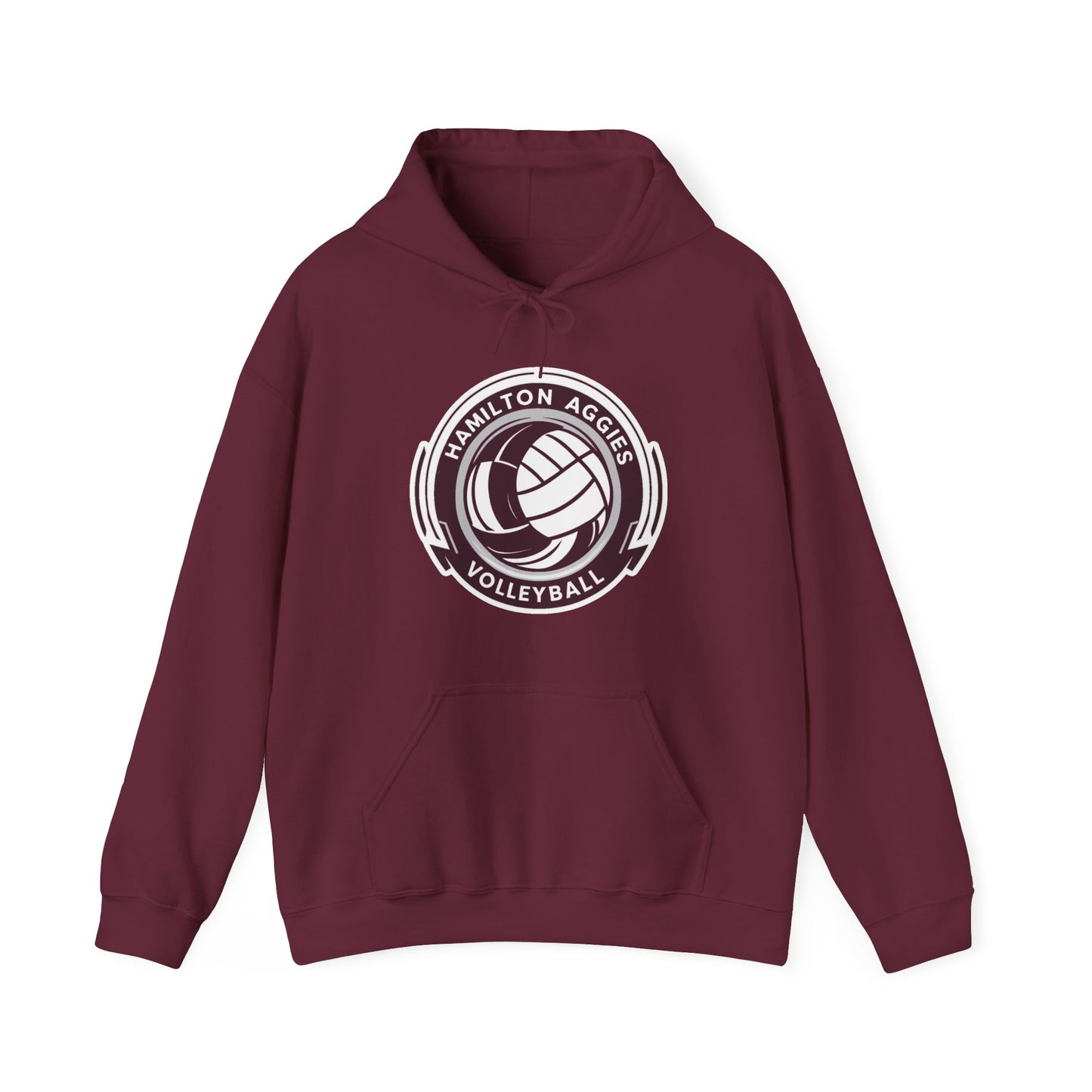 Adult Hoodie Sweatshirt \ Hamilton Aggies Volleyball \ HAV1
