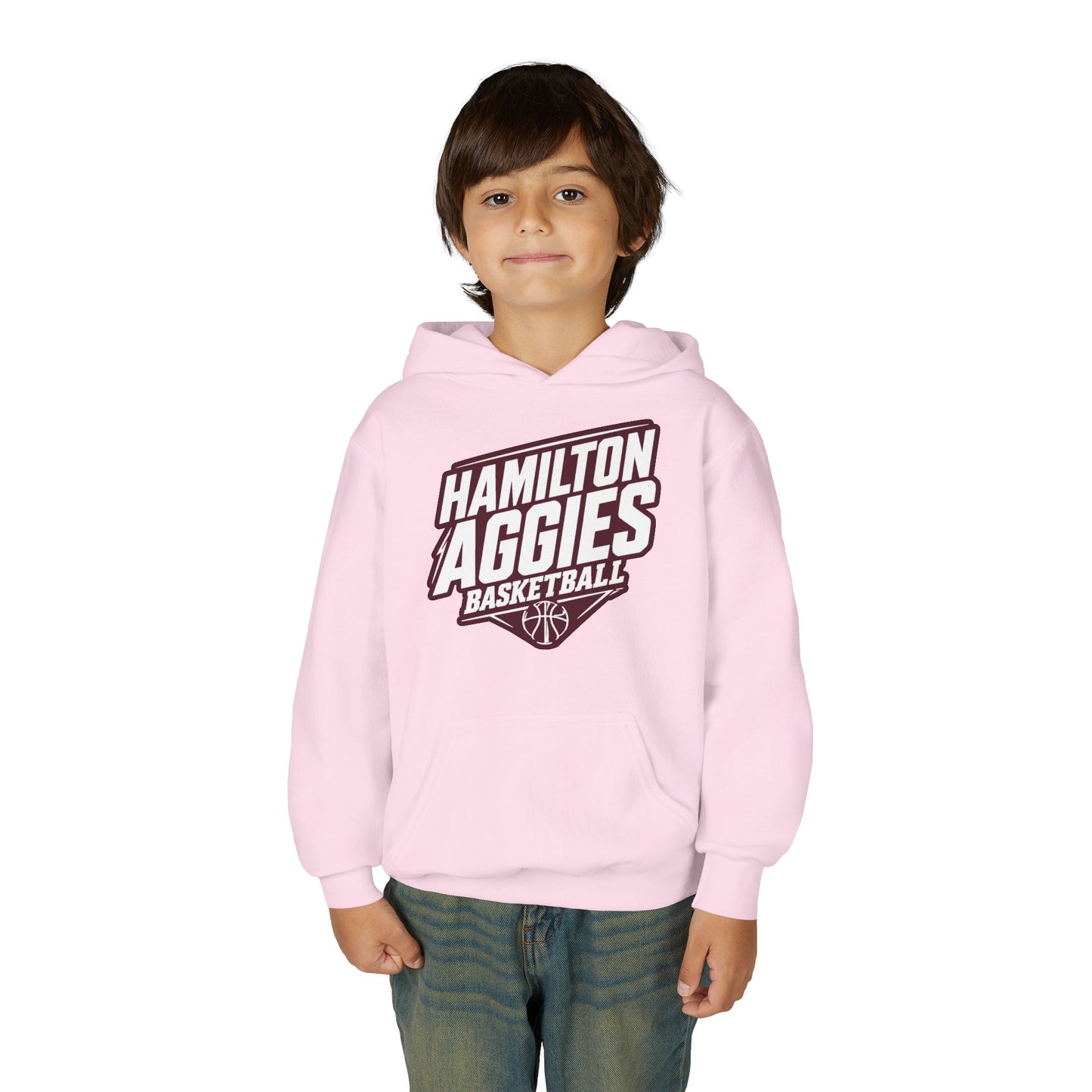Youth Hoodie Sweatshirt \ Hamilton Aggies Basketball \ HABB2