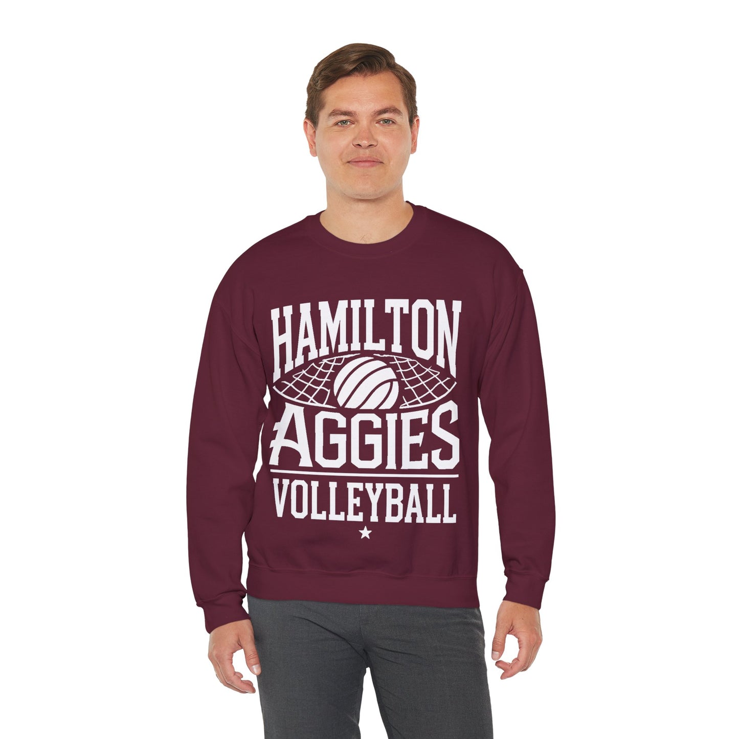 Adult Crewneck Sweatshirt \ Hamilton Aggies Volleyball \ HAV2