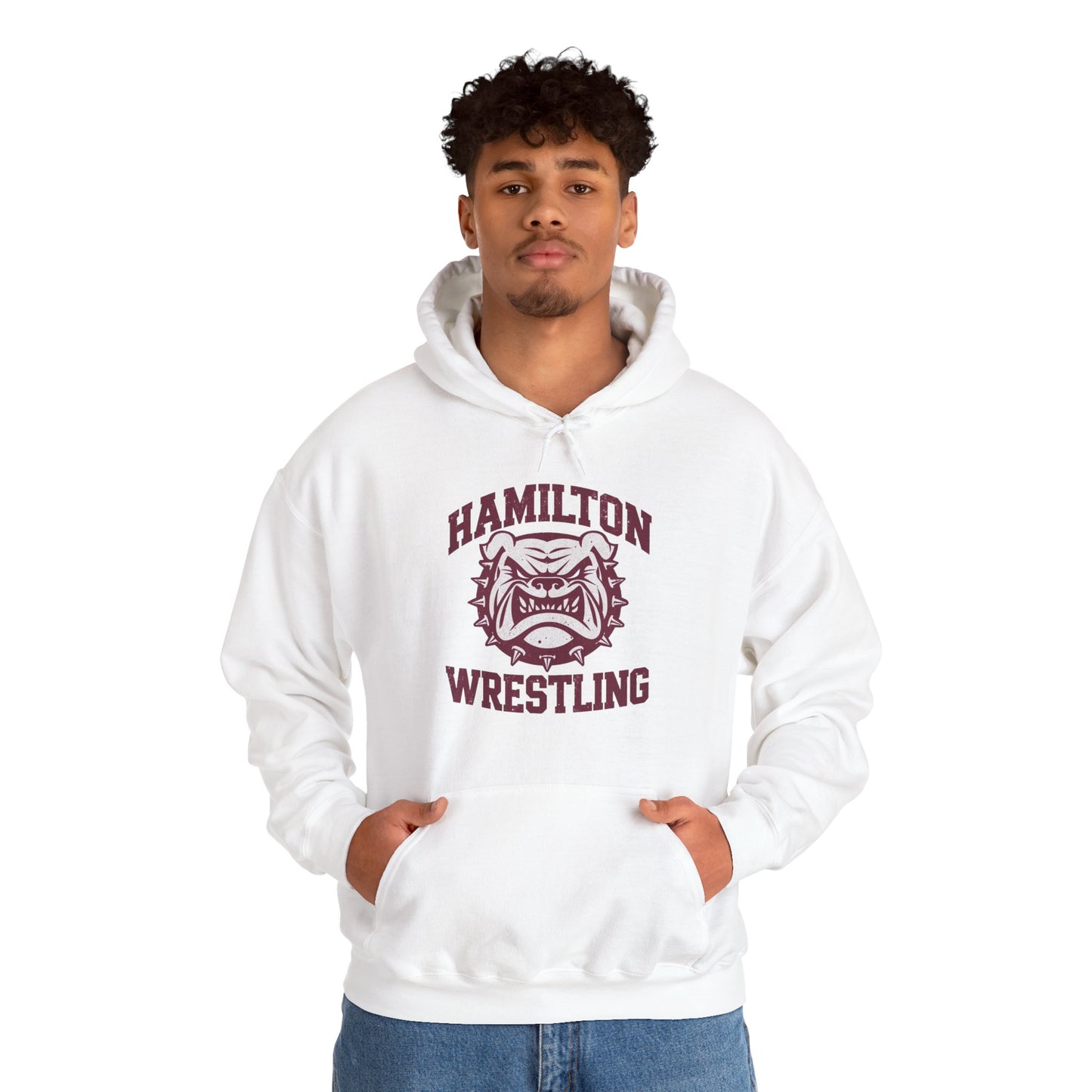 Adult Hoodie Sweatshirt \ Hamilton Aggies Wrestling \ HAW2