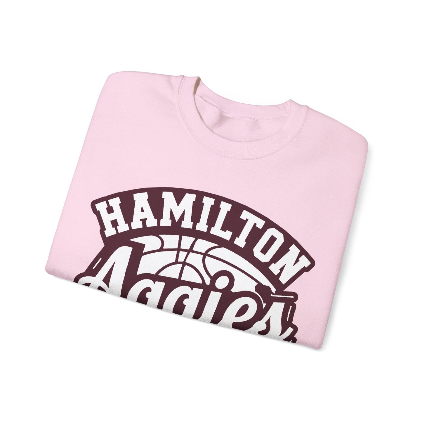 Adult Crewneck Sweatshirt \ Hamilton Aggies Basketball \ HABBG1