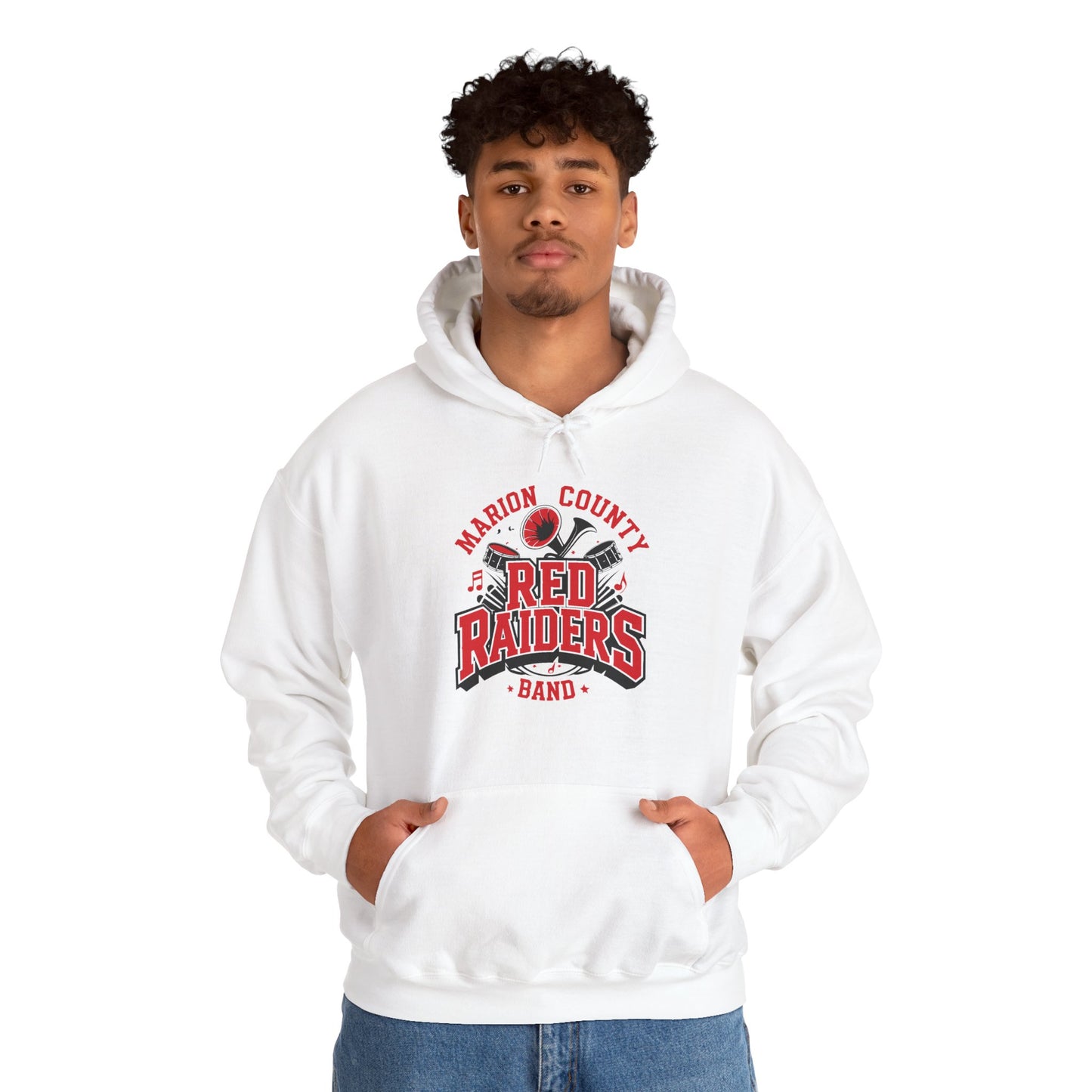 Adult Hoodie Sweatshirt \ Marion County Red Raiders Band \ MCB2