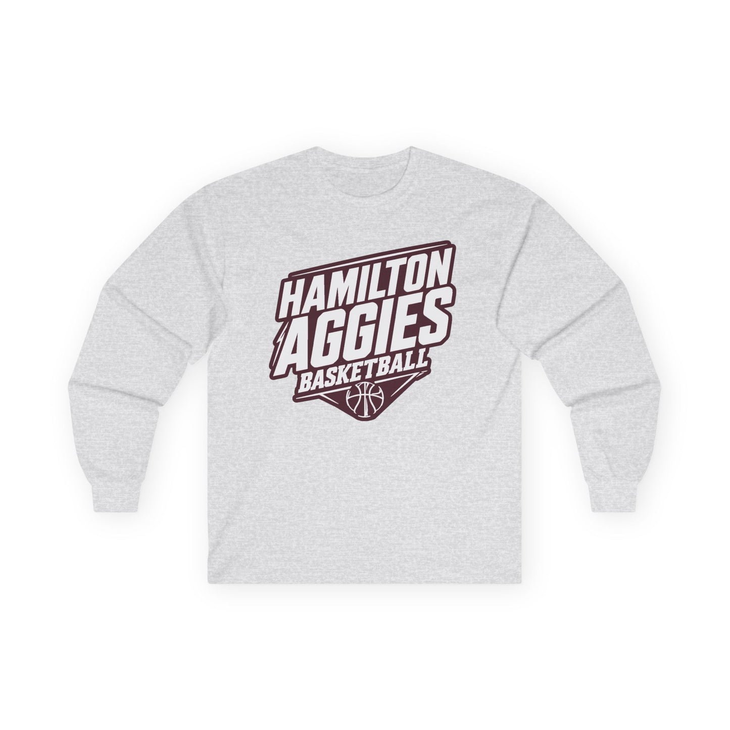 Adult Long Sleeve Tee \ Hamilton Aggies Basketball \ HABB2