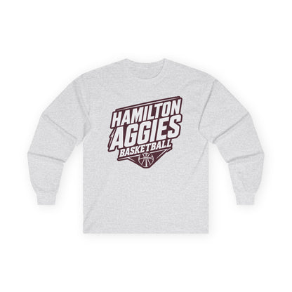 Adult Long Sleeve Tee \ Hamilton Aggies Basketball \ HABB2