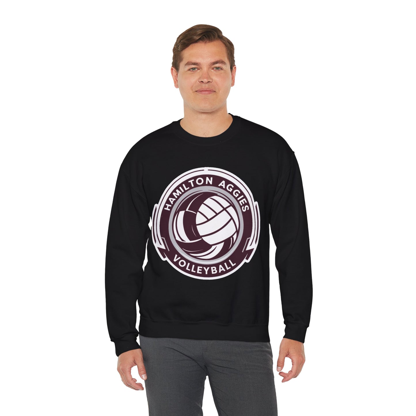 Adult Crewneck Sweatshirt \ Hamilton Aggies Volleyball \ HAV1