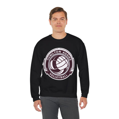 Adult Crewneck Sweatshirt \ Hamilton Aggies Volleyball \ HAV1
