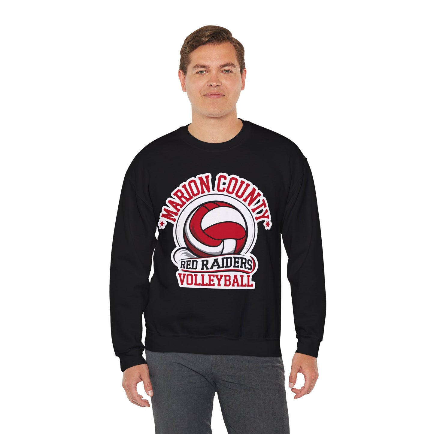 Adult Crewneck Sweatshirt \ Marion County Red Raiders Volleyball \ MCV1