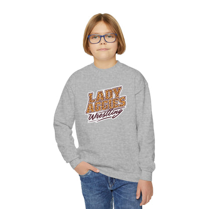 Youth Crewneck Sweatshirt \ Hamilton Aggies Wrestling \ HAWG3