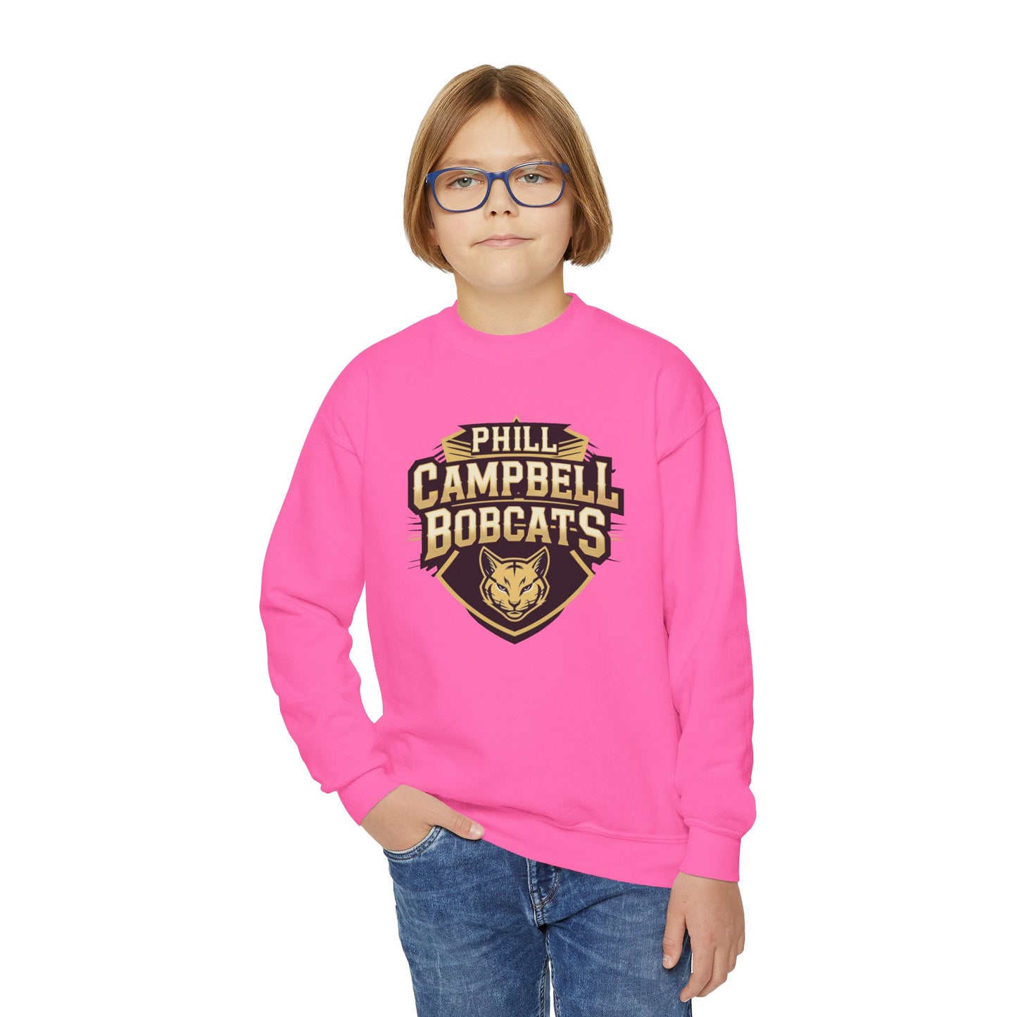 Youth Crewneck Sweatshirt \ Phill Campbell Bobcats \ PCB1