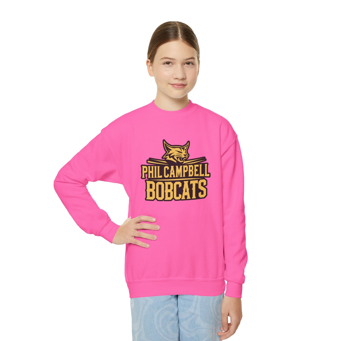 Youth Crewneck Sweatshirt \ Phil Campbell Bobcats \ PCB2