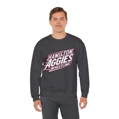 Adult Crewneck Sweatshirt \ Hamilton Aggies Wrestling \ HAW1
