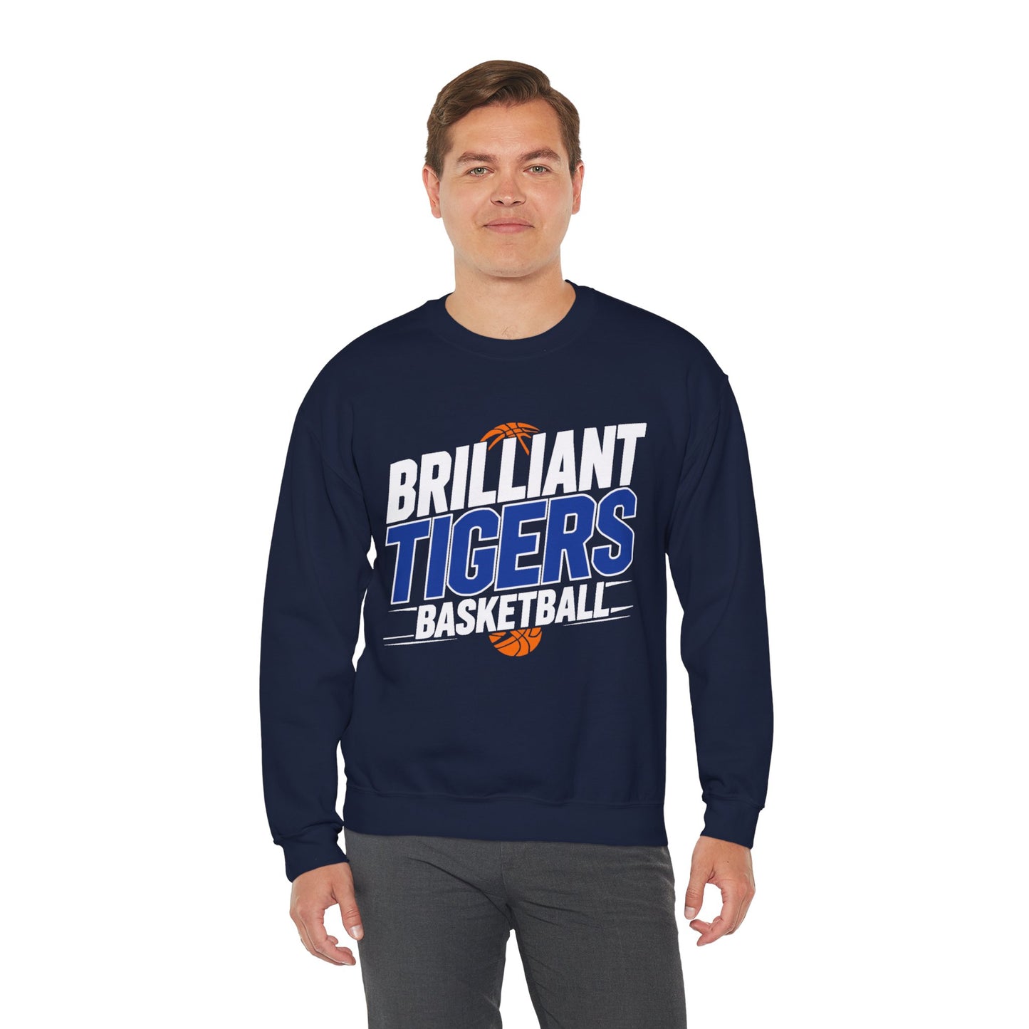 Adult Crewneck Sweatshirt \ Brilliant Tigers Basketball \ BTBK1