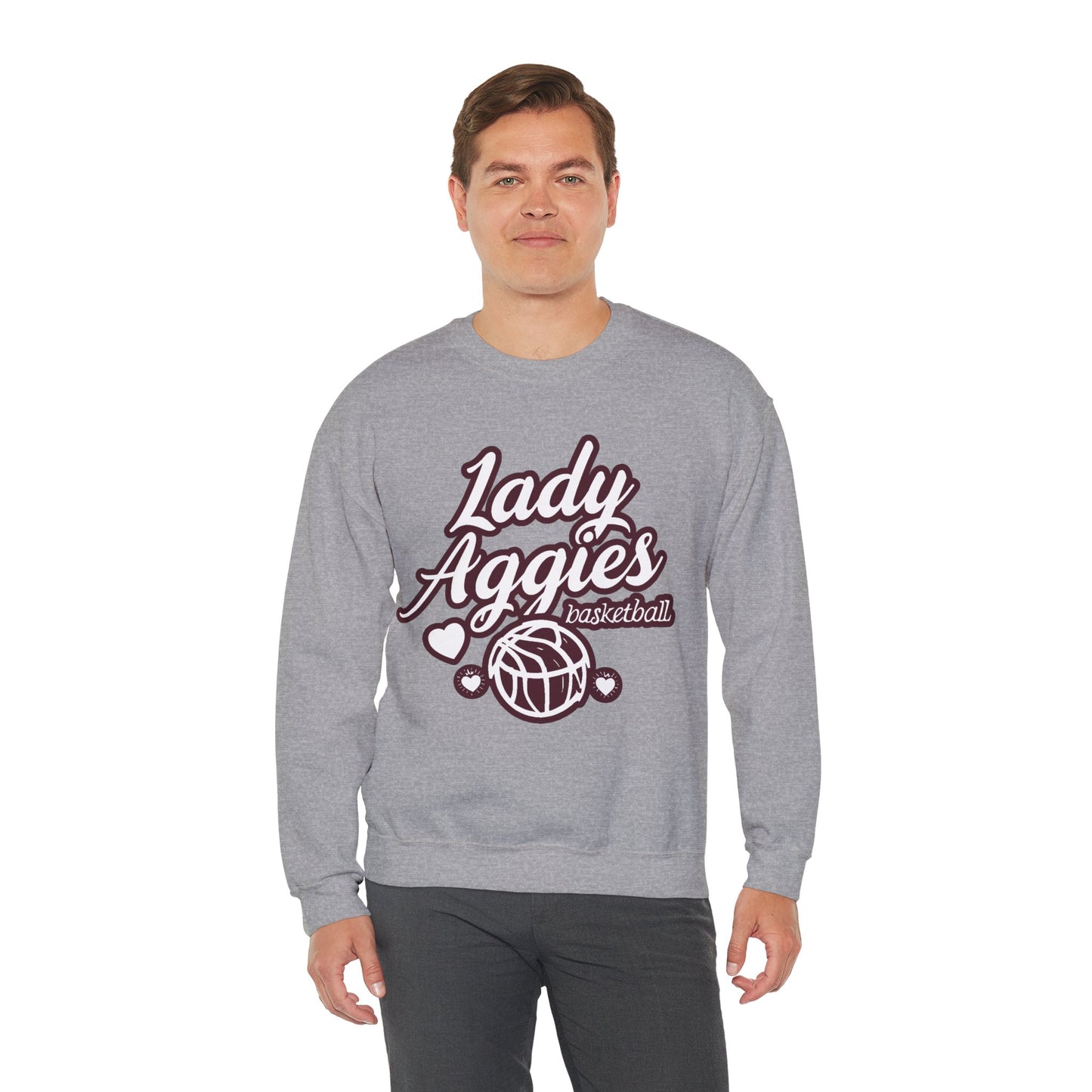 Adult Crewneck Sweatshirt \ Hamilton Aggies Basketball \ HABBG2