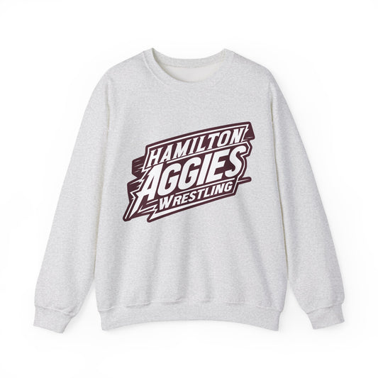 Adult Crewneck Sweatshirt \ Hamilton Aggies Wrestling \ HAW1