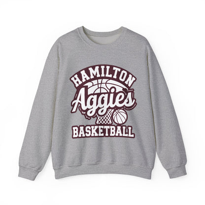 Adult Crewneck Sweatshirt \ Hamilton Aggies Basketball \ HABKG1