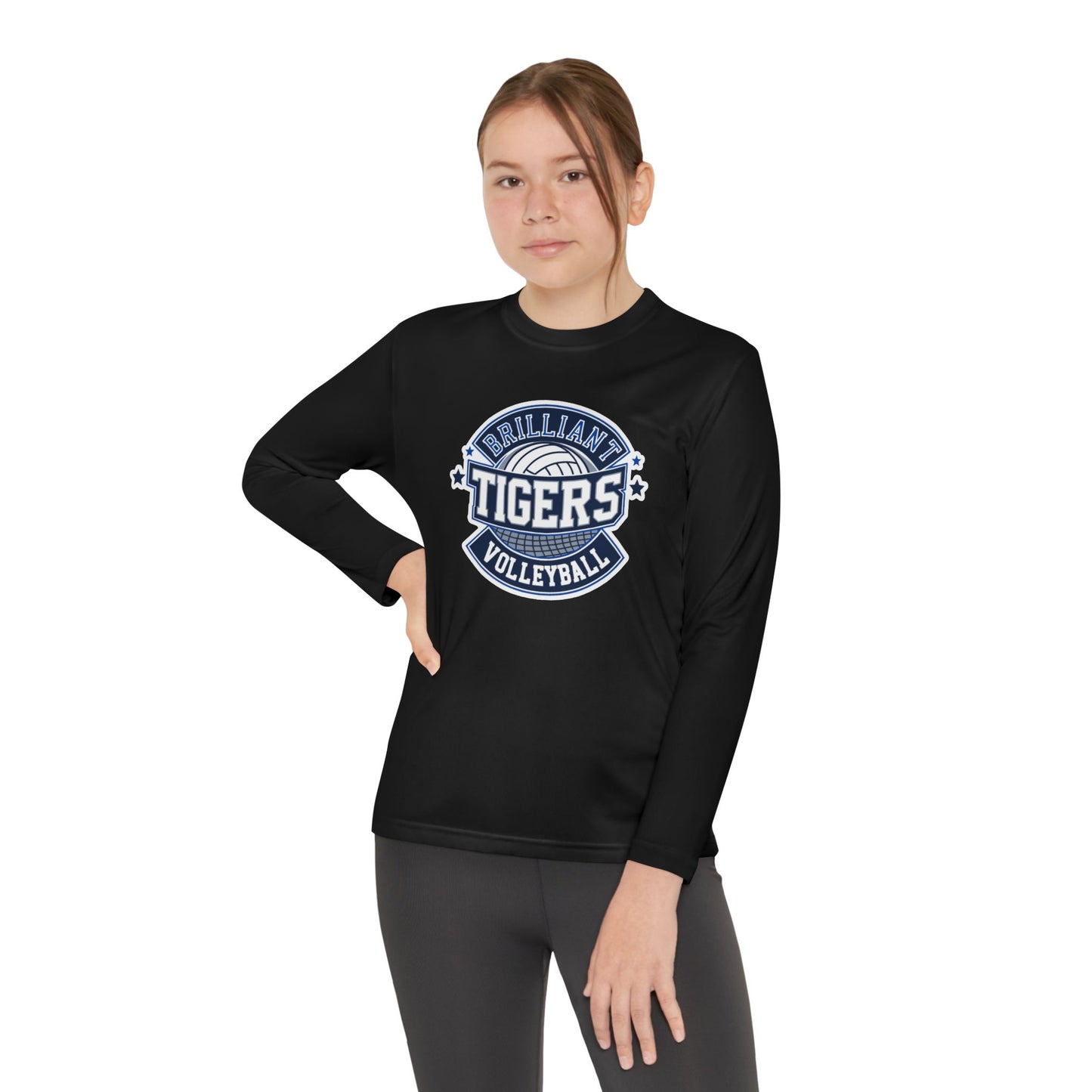 Youth Long Sleeve Tee \ Brilliant Tigers Volleyball \ BTV1