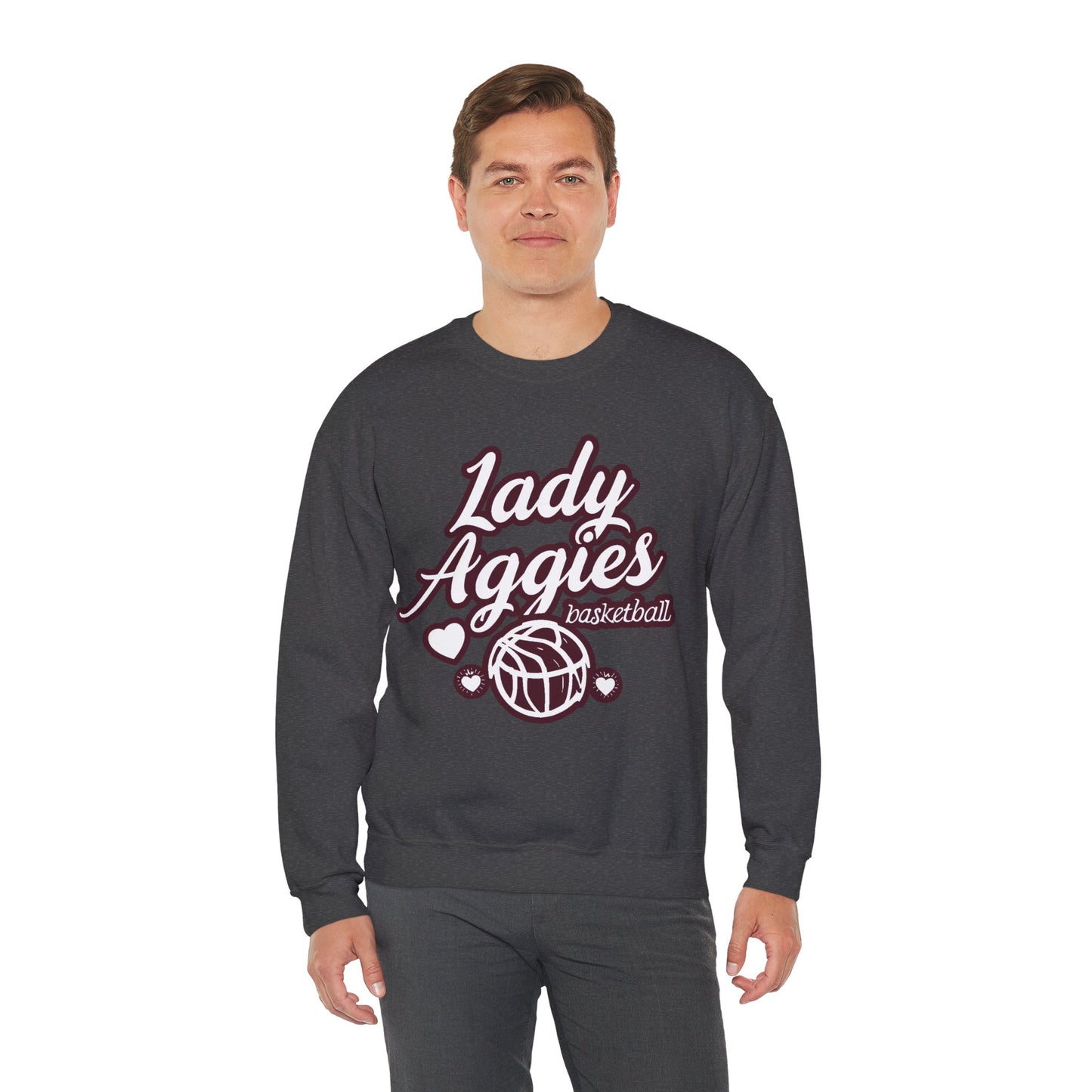 Adult Crewneck Sweatshirt \ Hamilton Aggies Basketball \ HABBG2