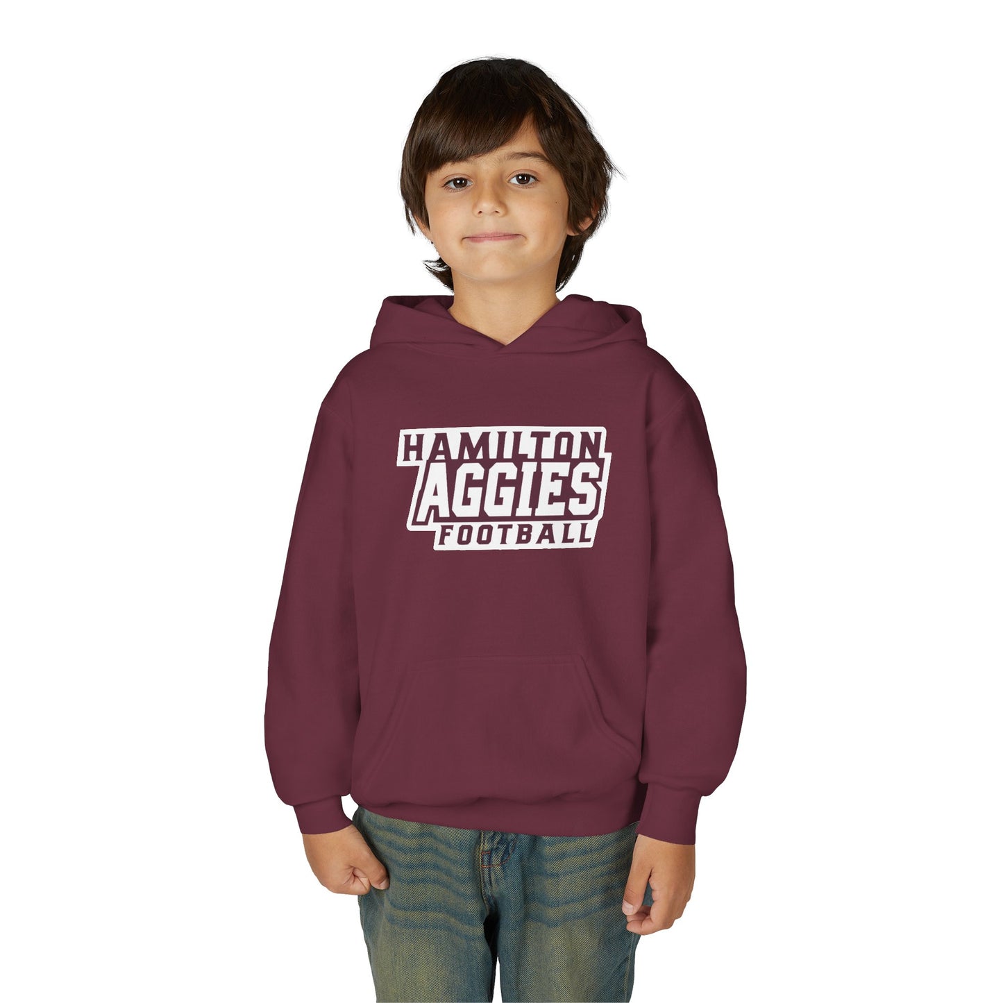 Youth Hoodie Sweatshirt \ Hamilton Aggies Football \ HAF1