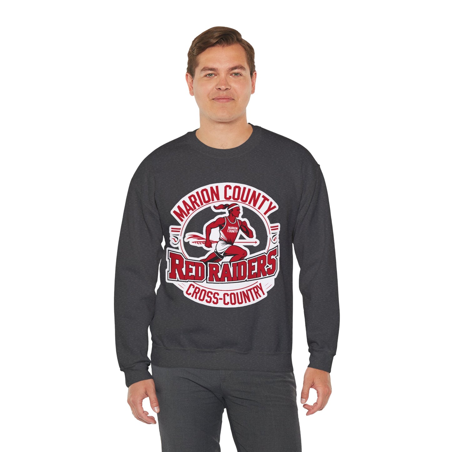Adult Crewneck Sweatshirt \ Marion County Red Raiders Cross-Country \ MCCC2