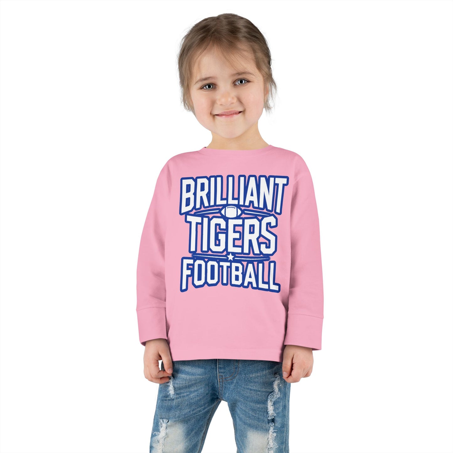 Toddler Long Sleeve Tee \ Brilliant Tigers Football \ BTF1