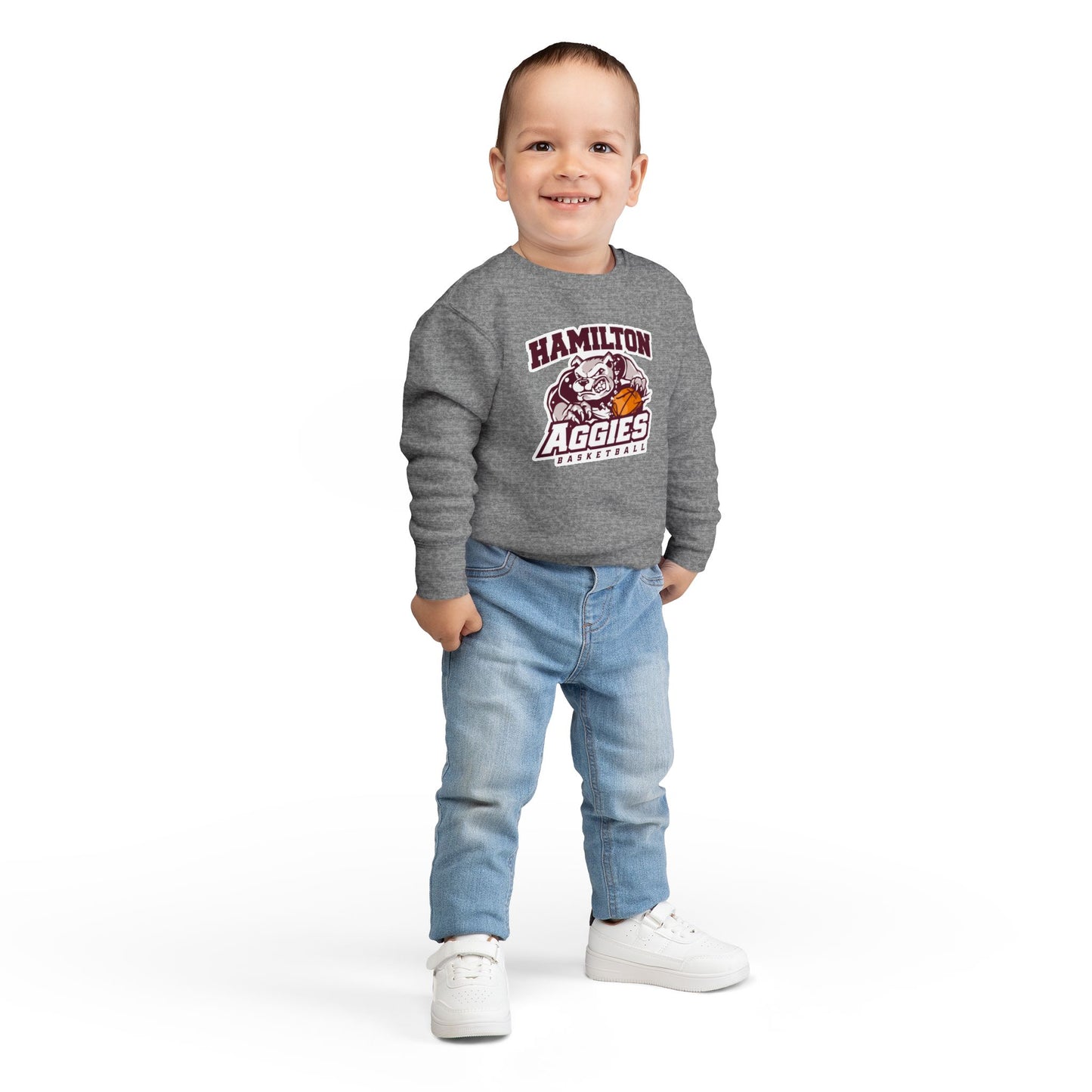 Toddler Crewneck Sweatshirt \ Hamilton Aggies Basketball \ HABB1