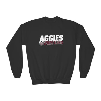 Youth Crewneck Sweatshirt \ Hamilton Aggies Wrestling \ HAW3