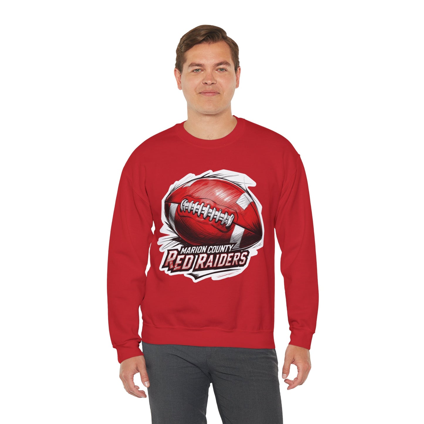 Adult Crewneck Sweatshirt \ Marion County Red Raiders Football \ MCF1