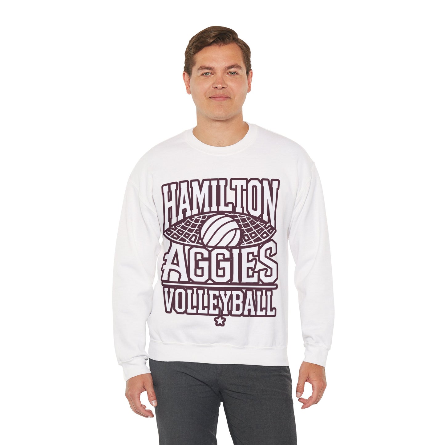 Adult Crewneck Sweatshirt \ Hamilton Aggies Volleyball \ HAV2