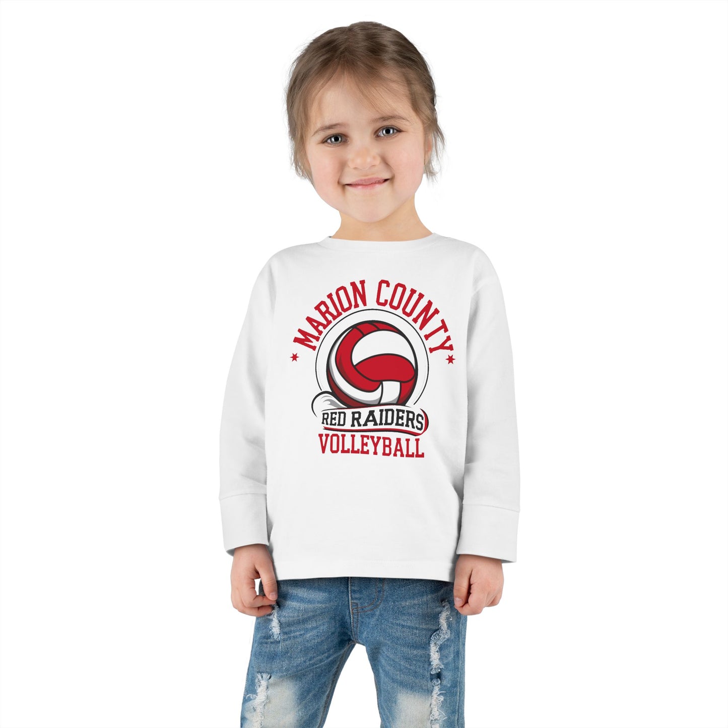 Toddler Long Sleeve Tee \ Marion County Red Raiders Volleyball \ MCV1