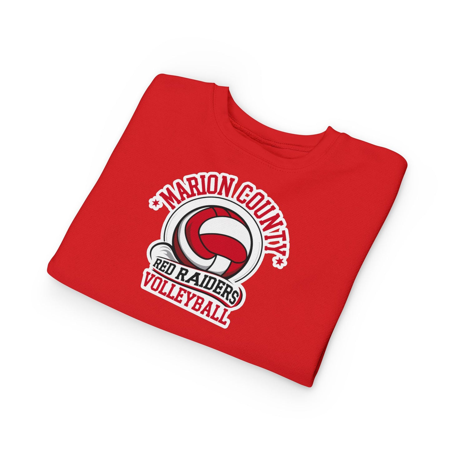 Toddler Crewneck Sweatshirt \ Marion County Red Raiders Volleyball \ MCV1