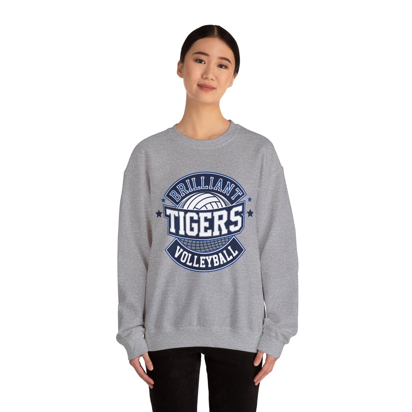 Adult Crewneck Sweatshirt \ Brilliant Tigers Volleyball \ BTV1