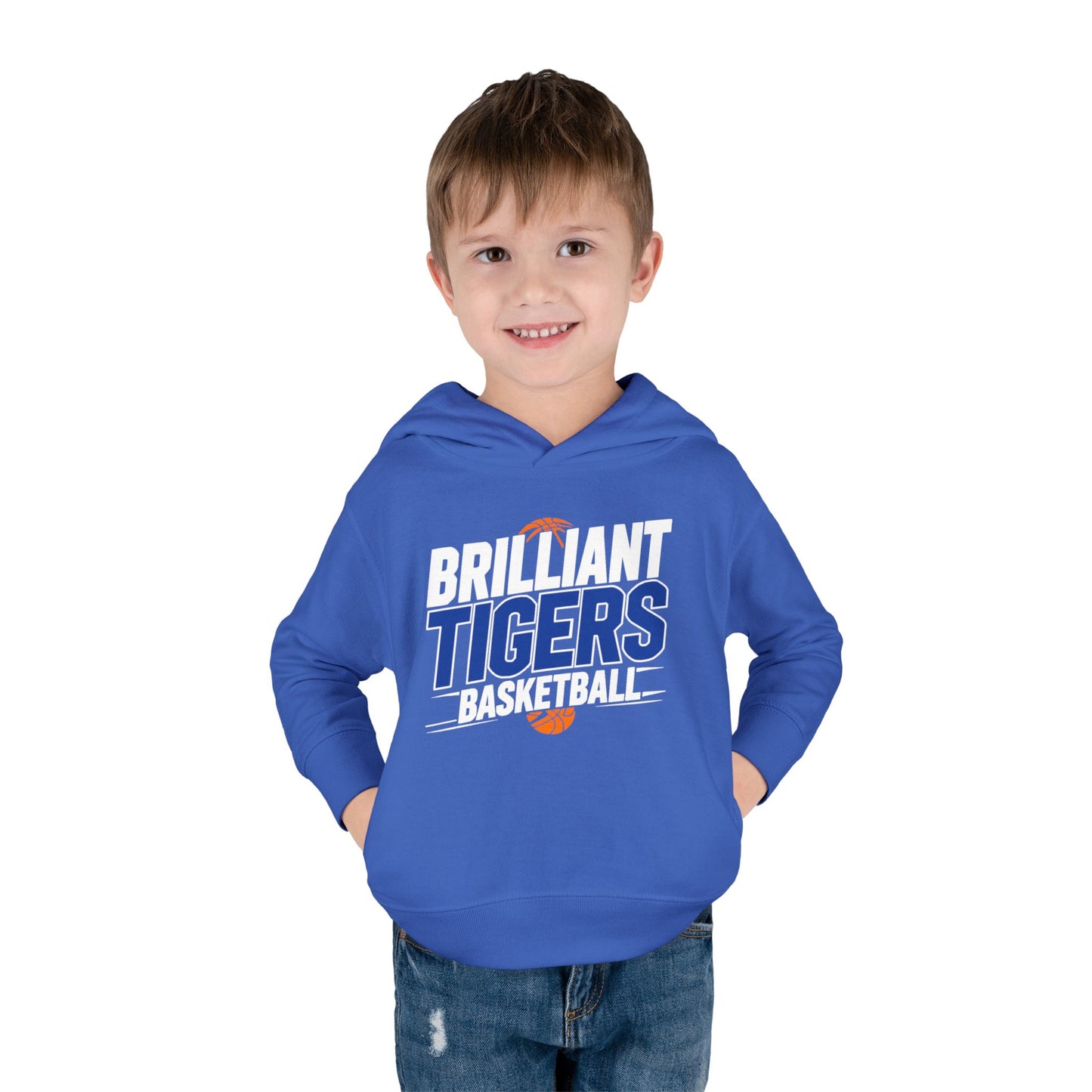 Toddler Hoodie Sweatshirt \ Brilliant Tigers Basketball \ BTBK1
