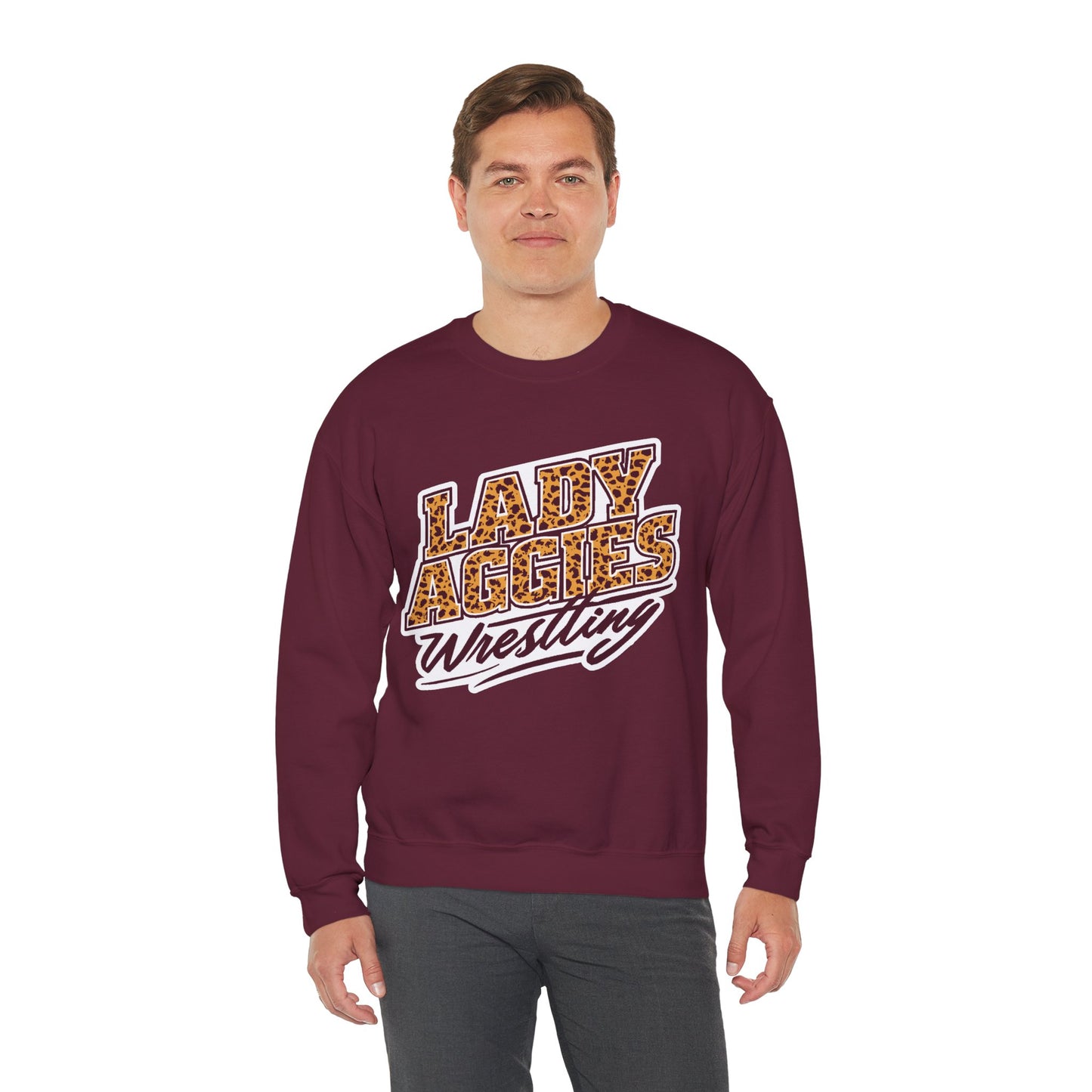 Adult Crewneck Sweatshirt \ Hamilton Aggies Wrestling \ HAWG3