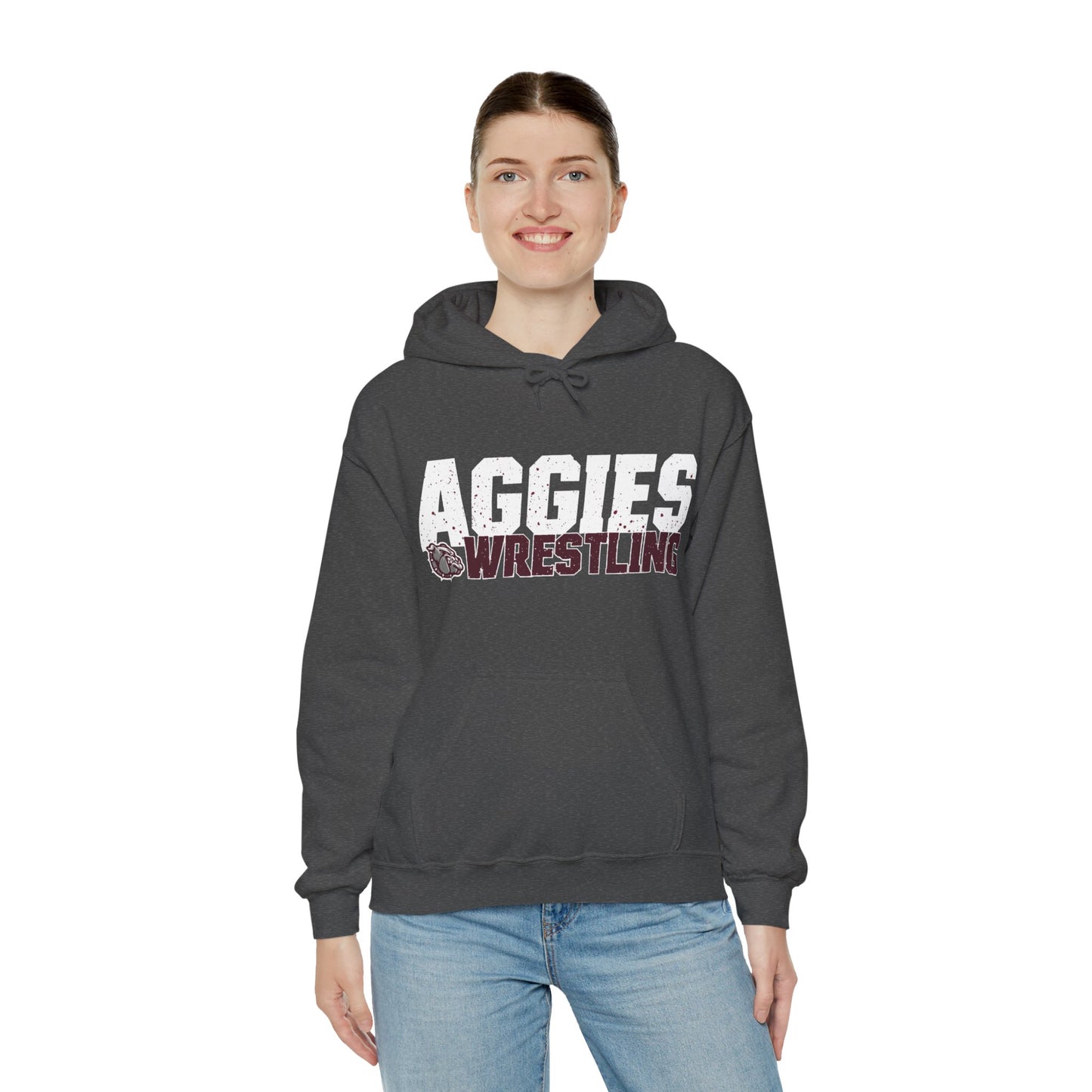 Adult Hoodie Sweatshirt \ Hamilton Aggies Wrestling \ HAW3