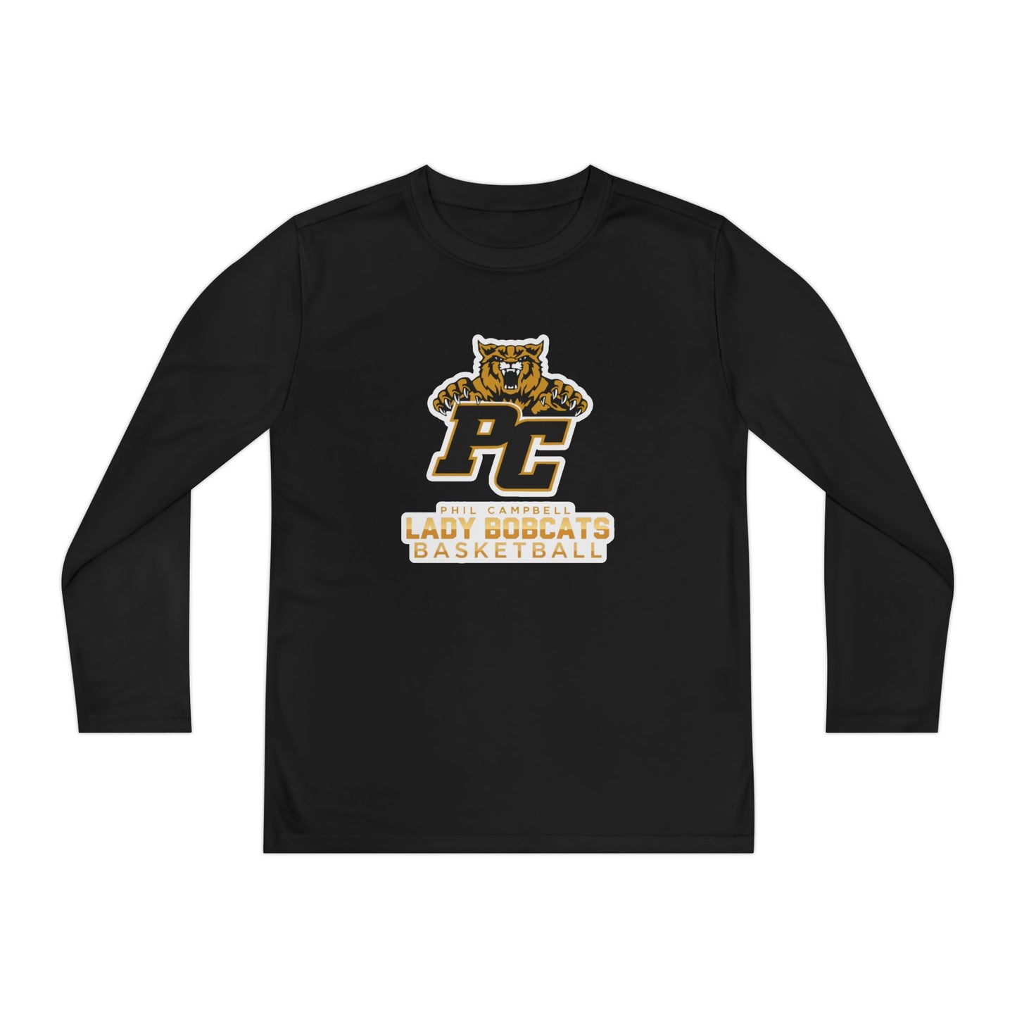 Youth Long Sleeve Tee \ Phil Campbell Bobcats Basketball \ PCBBKG1