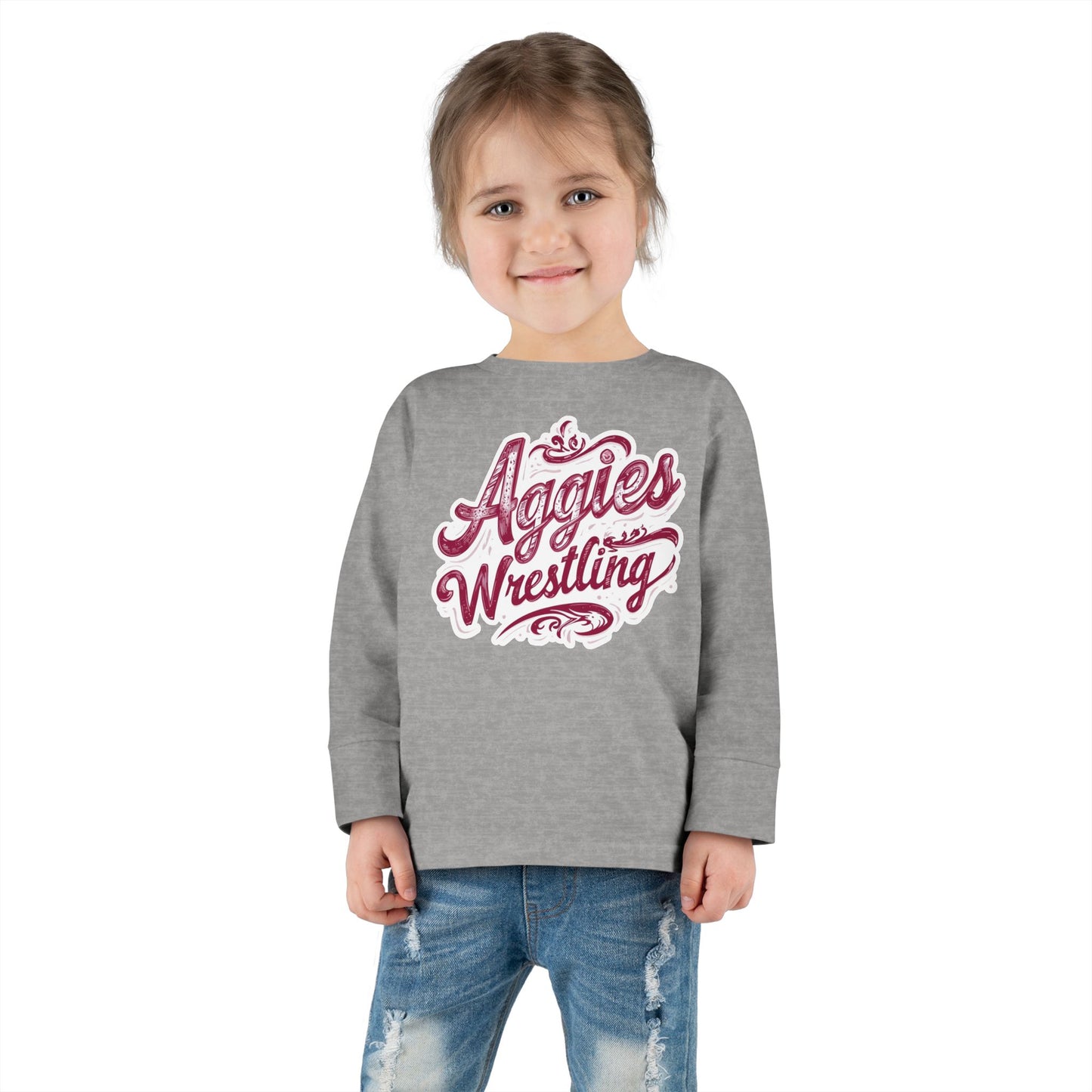 Toddler Long Sleeve Tee \ Hamilton Aggies Wrestling \ HAWG2