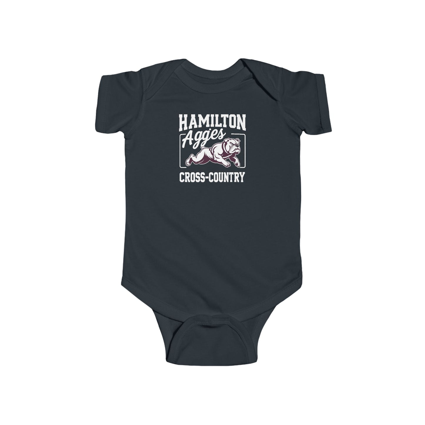 Short Sleeve Baby Bodysuit \ Hamilton Aggies Cross-Country \ HCC2