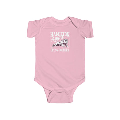 Short Sleeve Baby Bodysuit \ Hamilton Aggies Cross-Country \ HCC2
