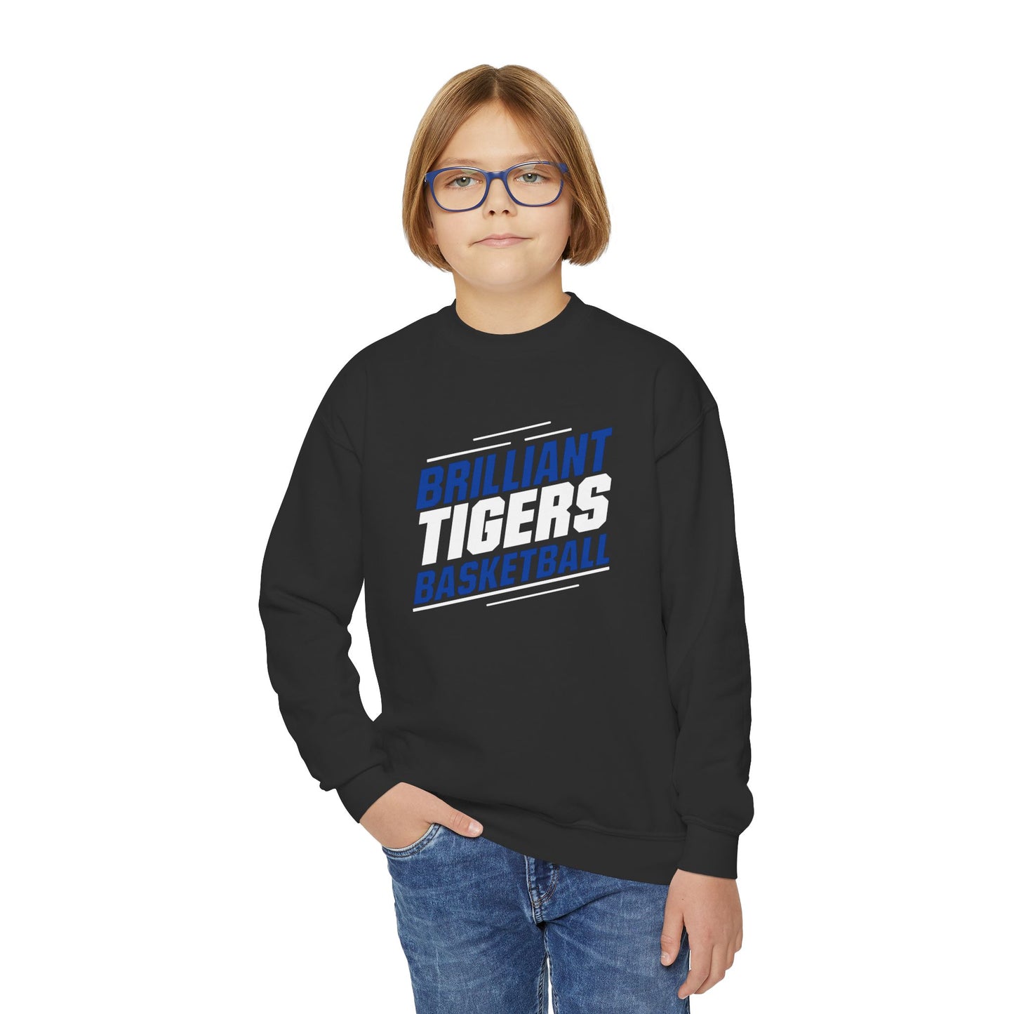 Youth Crewneck Sweatshirt \ Brilliant Tigers Basketball \ BTBK2