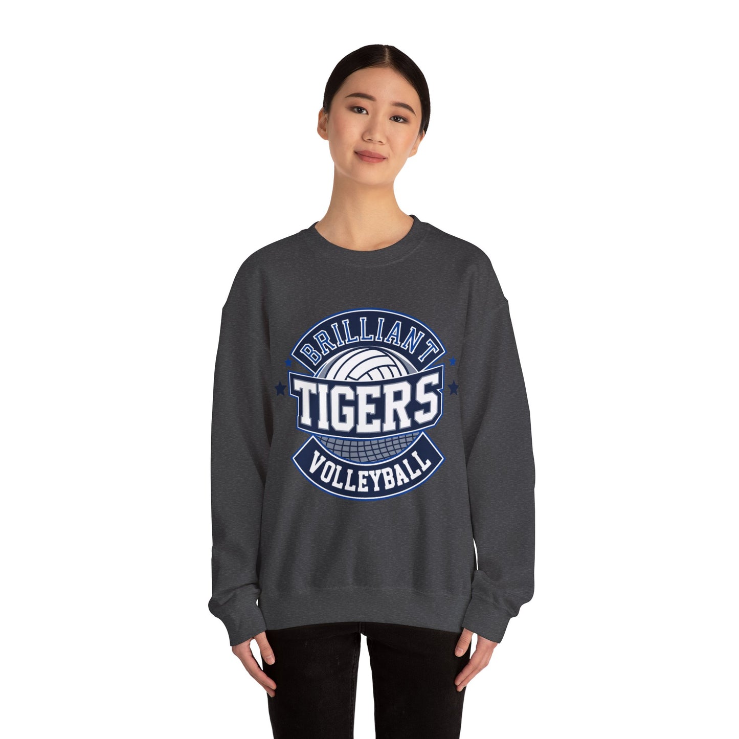Adult Crewneck Sweatshirt \ Brilliant Tigers Volleyball \ BTV1