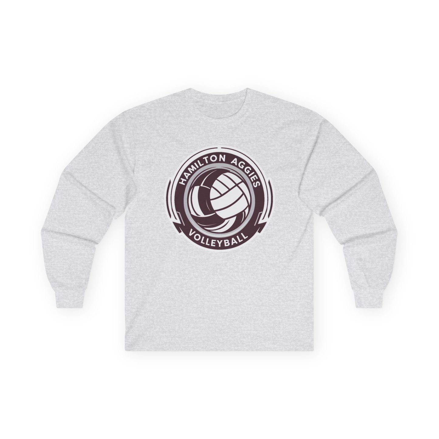 Adult Long Sleeve Tee \ Hamilton Aggies Volleyball \ HAV1