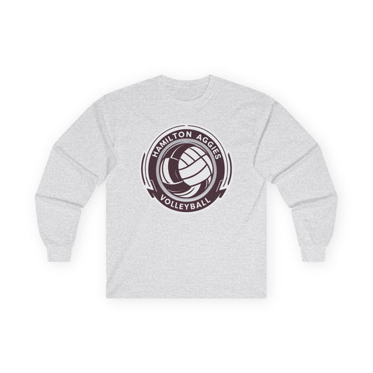 Adult Long Sleeve Tee \ Hamilton Aggies Volleyball \ HAV1