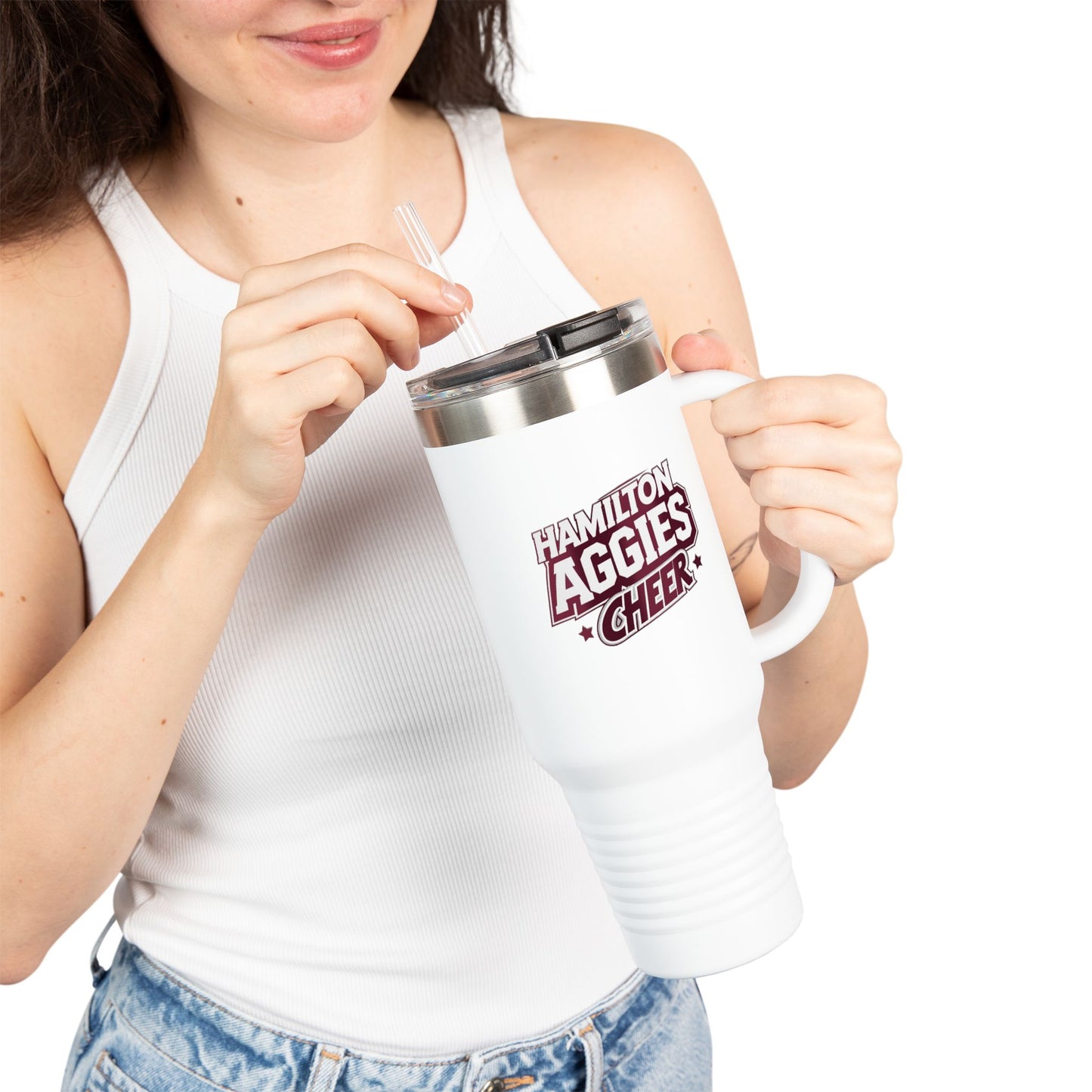 40oz Insulated Tumbler \ Hamilton Aggies Cheer \ HAC1