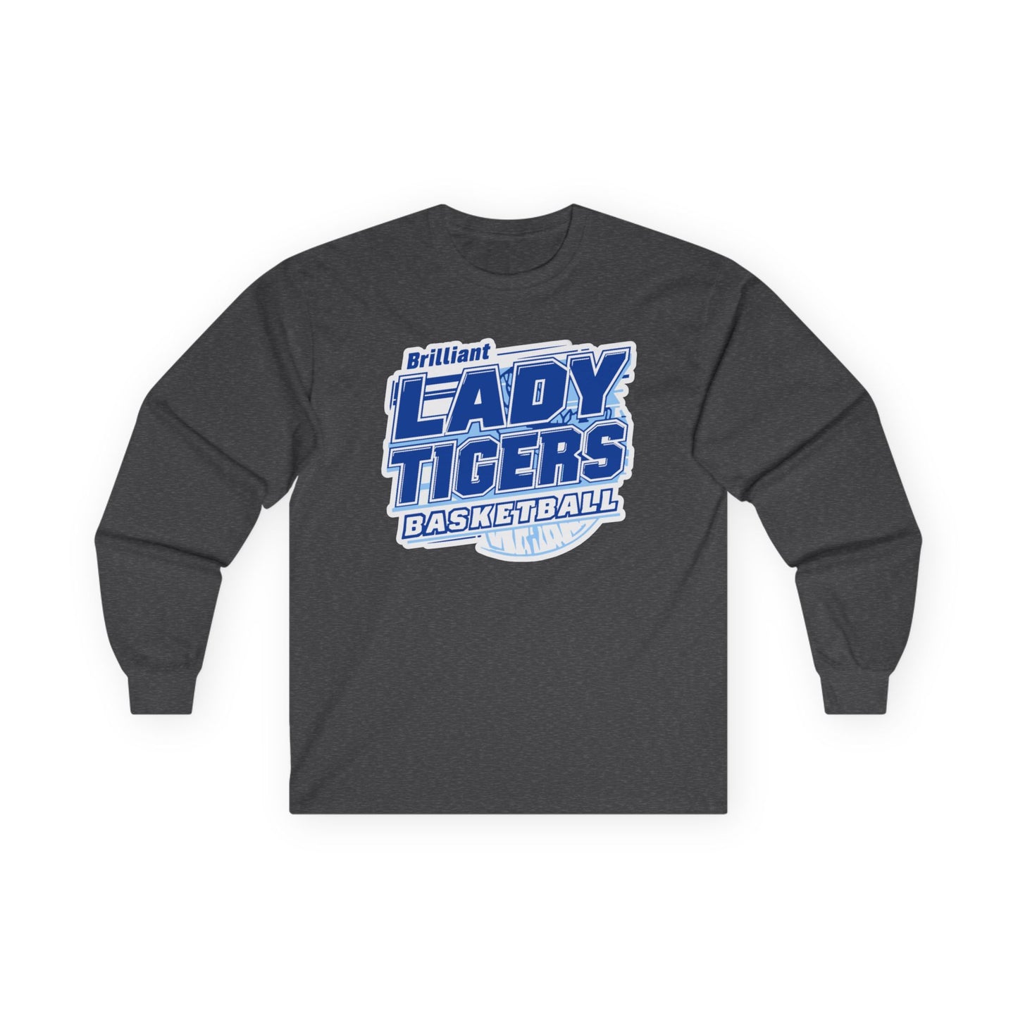 Adult Long Sleeve Tee \ Brilliant Tigers Basketball \ BTBKG2