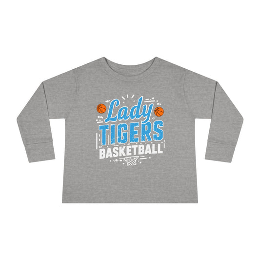 Toddler Long Sleeve Tee \ Brilliant Tigers Basketball \ BTBKG1