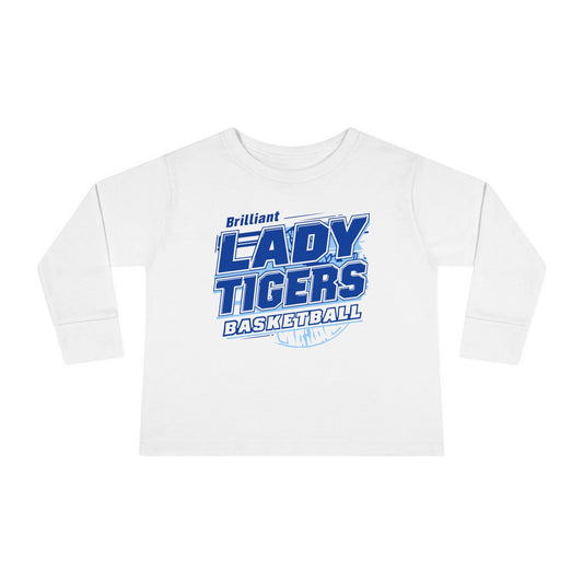 Toddler Long Sleeve Tee \ Brilliant Tigers Basketball \ BTBKG2