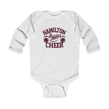 Long Sleeve Baby Bodysuit \ Hamilton Aggies Cheer \ Style HAC2