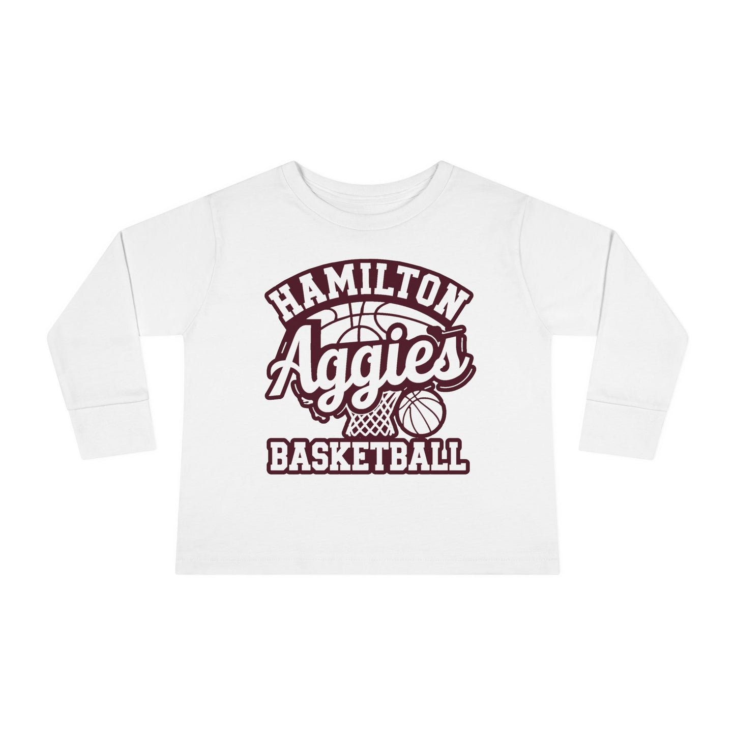 Toddler Long Sleeve Tee \ Hamilton Aggies Basketball \ HABBG1