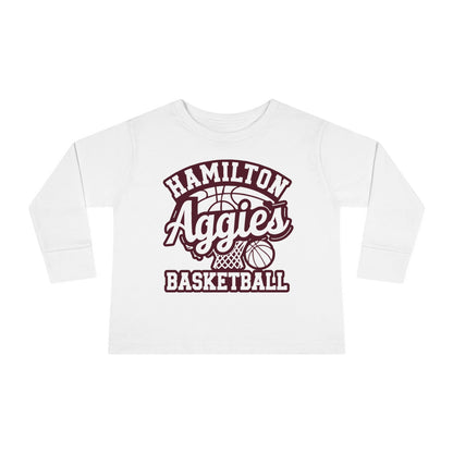 Toddler Long Sleeve Tee \ Hamilton Aggies Basketball \ HABBG1