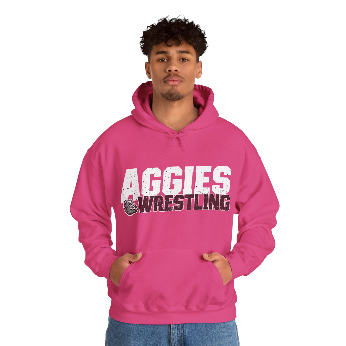 Adult Hoodie Sweatshirt \ Hamilton Aggies Wrestling \ HAW3
